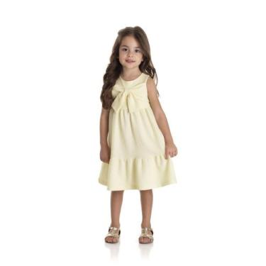 Imagem de Vestido Infantil Menina Laço Tmx, Amarelo, 4
