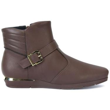 Imagem de Bota Piccadilly Maxi 147333 Anabela Baixa Feminino, Madeira, 35