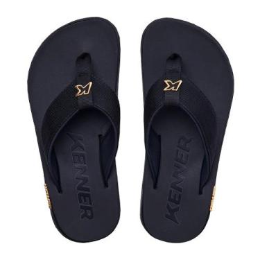 Imagem de Chinelo Kenner Kivah Gold DLK-01 Masculino - Preto/Dourado, 38, Preto