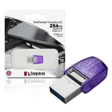 Imagem de Pen Drive 256gb Usb 3.2 MicroDuo Tipo C/Tipo A DataTraveler DTDUO3CG3/
