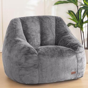 Imagem de Cadeira Bean Bag MAXYOYO Comfy com suporte traseiro de pele sintética 