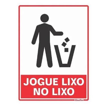 Imagem de Placa de Sinalização Acesso 15x20cm Lixo no Lixo - Sinalize