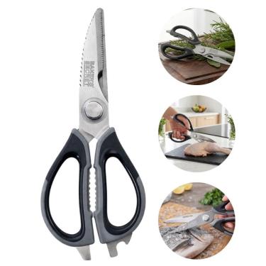 Imagem de Tesoura Multifuncional BS40052 7 em 1 Aço Inoxidável Cabos Ergonômicos para Cozinha Cinza Baker