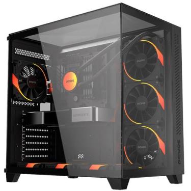 Imagem de Gabinete Gamer Pcyes Forcefield Max Black Vulcan, Frontal, Lateral e S