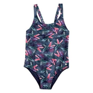 Imagem de Maiô Infantil Tropical Alças Cruzadas She Beachwear, 8, Azul
