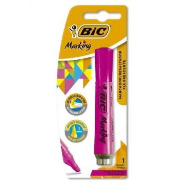 Imagem de Pincel marca texto Marking Rosa Fluorescente com 1 unidade - Bic