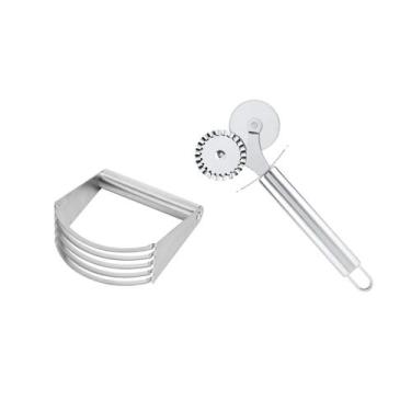 Imagem de Cortador de Massa Pastry Blender e Carretilha Dupla Inox 2un - casa ch