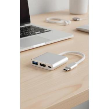 Imagem de 2x Hub USB-C 3 em 1: HDMI 4K + USB 3.0 + Carga - Congratulations Store
