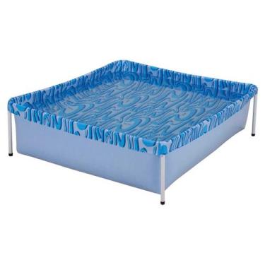 Imagem de Piscina Infantil 400 Litros Lona Quadrada Estruturada para Crianças Re