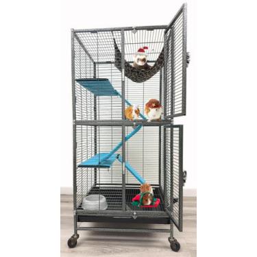 Imagem de Gaiola para Pequenos Animais Mcage 52 x 51 x 114 cm, 2 Andares, Arame 