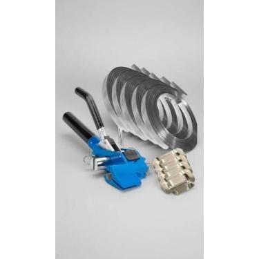 Imagem de Kit Máquina Cintar Poste com 5 Fitas Aço e 200 Fechos - Congratulation