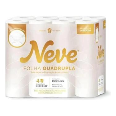 Imagem de Papel Higiênico Neve Quádrupla4 Folhas 24 Rolos 20m Premium
