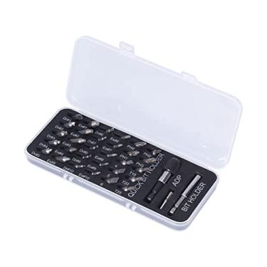 Imagem de Ferramenta para remover parafusos quebrados, extrator de parafuso danificado Kit de remoção multifuncional 33 unidades HSS Saída fácil para pregos para conexões