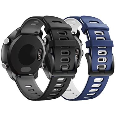 Imagem de Kit 2 Pulseiras NSmart compatível com Garmin Forerunner 245/645 Music/Vivomove/Vivomove HR and Active 3 - Nandos-Store (Kit Cinza+Azul)