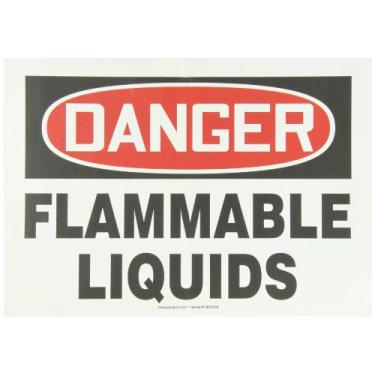 Imagem de Accuform MCHG102VS Placa de segurança de vinil adesivo, lenda, "líquidos inflamáveis perigos", 25,4 cm de comprimento x 35,5 cm de largura x 0,01 cm de espessura, vermelho/preto sobre branco