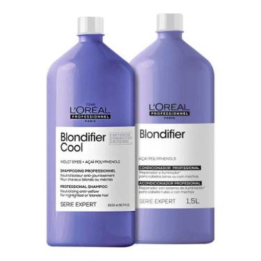 Imagem de Kit Loreal Blondifier Shampoo Cool 1500ml + Condicionador 1500ml