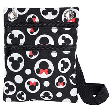 Imagem de Disney Passport Crossbody Bag Mickey & Minnie Icon Print Travel Black