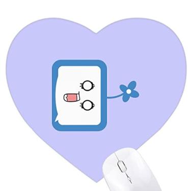 Imagem de Mouse pad de borracha Clover Surprised Small TV Face Cartoon Heart Tapete de jogo escritório