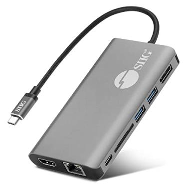Imagem de SIIG Estação de ancoragem USB-C MST Dual Display Adaptador de vídeo para Windows, Mac [Single 4k, Dual 1080p], 100W PD, Multi-Port Hub, 2 portas USB 3.0, porta USB-C, HDMI/DP/Gigabit Ethernet/SD (JU-DK0F11-S1)