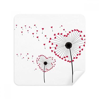 Imagem de Love Flower Plants Dente-de-leão pano pano limpador de tela tecido camurça pacote com 2