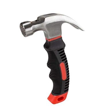 Imagem de Martelo de Garra Pequena Edward Tools 227 g Com prego magnético – cabeça de aço polido e resistente – alça de borracha Ergo – mini martelo para casa, faça você mesmo, acampamento, crianças, estacas de barraca