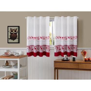 Imagem de Cortina De Cozinha Em Tecido Linhão 2,00M X 1,20M Passáros