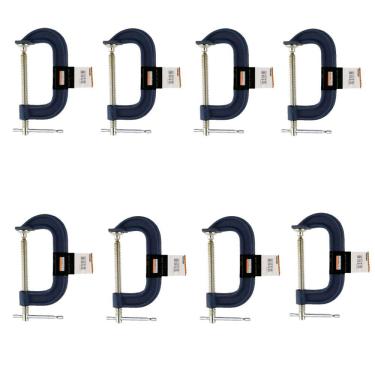 Imagem de Kit 8 Grampos Tipo C Marceneiro Pesado 4 Polegadas Starfer