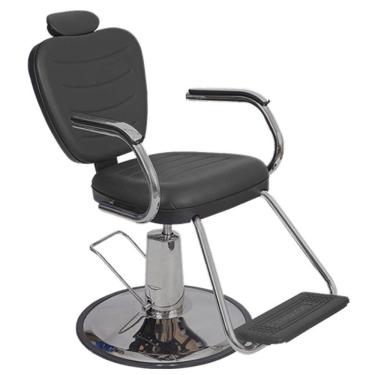 Cadeira de Barbeiro Reclinável Creta Prime - Pé Redondo - Cadeira