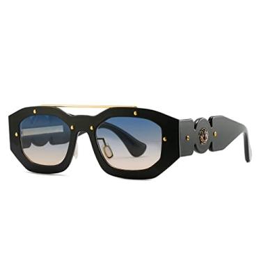 Imagem de Retro Frame Sunglasses Gradient Eyewear Women Luxury Sun Glasses Men Fashion Rectangle Jelly Sunglasses with Metal Hinges UV400,C6,china
