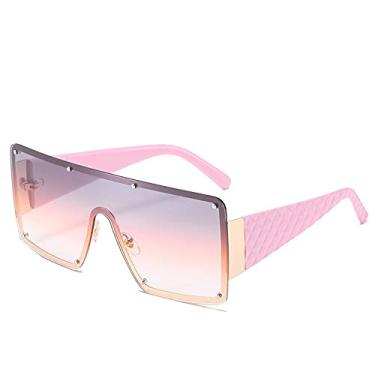 Imagem de Oversized Square Sunglasses Women Fashion Metal Frame Vintage Sun Glasses Men Shades Retro Gradient Visor Zonnebril Dames,C6,China