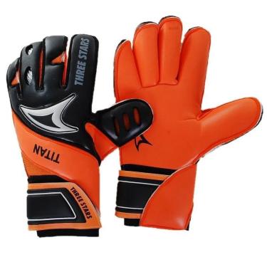 Imagem de Luva Goleiro Three Stars Titan - Laranja + Preto