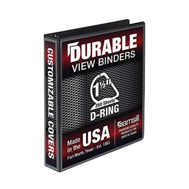 Imagem de Samsill Fichário durável de 3,8 cm com 3 anéis, feito nos EUA, fichário D, FSC 100% aglomerado reciclado, preto