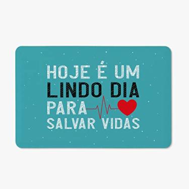 Imagem de Tapete Porta Banheiro Quarto 60x40cm - Lindo Dia para Salvar Vidas