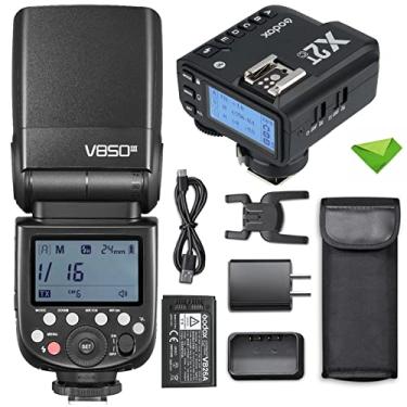 Imagem de Godox V850 V850III Flash com acionador de flash Godox X2T-C 7.2V/2600mAh HSS 1/8000 2.4G 1.5s Tempo de reciclagem 450 Full Power Pops Flash da câmera para câmeras DSLR com sapatas padrão