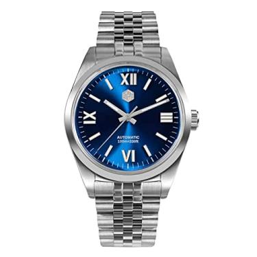 Imagem de Relógios masculinos San Martin SN0050G de luxo com algarismos romanos Sunray Dial Clássico Negócios YN55 Relógios de pulso mecânicos automáticos, Cor 3