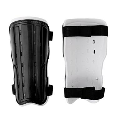 Imagem de Protetor de canela unissex de futebol juvenil para adultos e adultos da menolana, almofadas ajustáveis para as pernas, resistência a impactos e confortável – escolha de cores, Preto