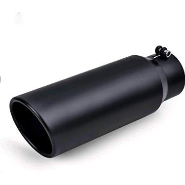 Imagem de Espeeder Ponta de exaustão universal 7,6 cm entrada 10 cm saída 30 cm comprimento parafuso em aço inoxidável Diesel ponta de escape tubo de escapeESPEEDER 2AMZ04075BK