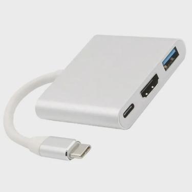 Imagem de Cabo Adaptador 3 em 1 usb-c 3.1 usb-c para hdmi 4K USB 3.0 JC-TYC-HM31 F3