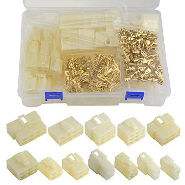 Imagem de WMYCONGCONG 400 peças 6,3 mm conectores de fio elétrico automotivo macho fêmea soquete kit terminal para motocicleta carro 1 2 3 4 6 8 9 pinos