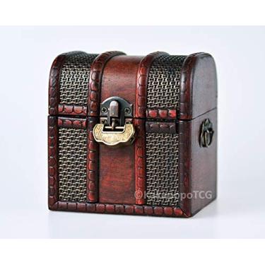 Imagem de The Elven Chest (Chainmail): a Lockable Wooden Deck & Counter Box for Deck Protector storage Trading Cards TCG MTG Magic the Gathering Pokemon YGO Yugioh TCG Force of Will Arkham Horror LCG