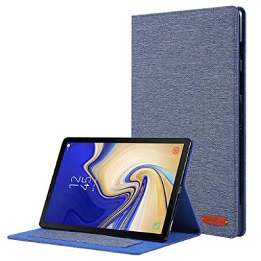 Imagem de Compatível com Samsung Galaxy Tab S5e 10.5 (2019) SM-T720/T725 Case, Flip Fold Stand Case Capa protetora de impressão em tecido com Auto Wake Sleep com slots de cartão (Color : Blue)