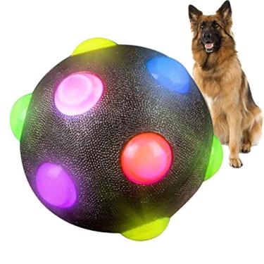 Imagem de cachorro iluminada | Brinquedo para cães Jolly Ball resistente a mordidas - Brinquedo compacto para limpeza dentes, brinquedos interativos engraçados para animais estimação para cães pequenos, médios e grandes - genérico