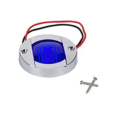 Imagem de TOTMOX 6 LEDs luz lateral redonda do caminhão 12 V luz de sinal do barco do reboque redondo 24 V luz lateral do caminhão, lente azul, luz lateral, marcador de navegação - 8 peças
