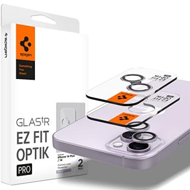Imagem de Spigen Protetor de tela para lente de câmera [GlasTR EZ Fit Optik Pro] projetado para iPhone 14 Plus/iPhone 14 [compatível com capas] - roxo [2 unidades]