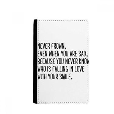 Imagem de Poesia Never Frown Always Smile Porta-passaporte Notecase Burse Carteira Capa Cartão, Multicolor
