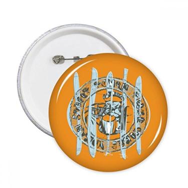 Imagem de Decoração abstrata com estampa de desenho animado, alfinetes redondos, emblema de botão, 5 peças