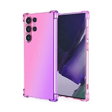 Imagem de Para Samsung Galaxy S22 Ultra Case Colorful Gradient Rainbow Soft TPU Case para Samsung S21 Plus S20 FE S8 S9 S20 5G S10 Lite S10e, Rosa Roxo, Para S9 Plus