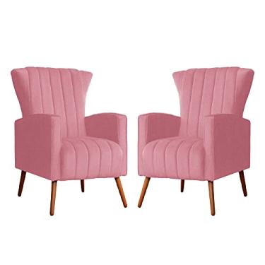 Imagem de Kit 02 Poltrona para Sala Melinda Suede Cores - DS Estofados