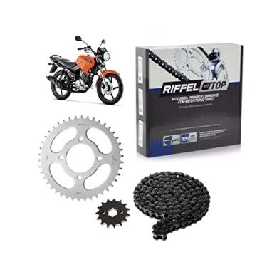 Imagem de Kit Ybr 125 45Z X 14Z (71815) Com Corrente Oring 428Ho X 118L , Top (1045) , Riffel