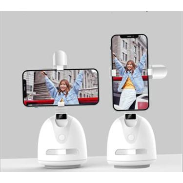 Imagem de Suporte de rastreamento inteligente 【não é necessário aplicativo】 Bastão de selfie de rastreamento automático de 360°, adequado para telefone, tablet – Suporte de câmera de celular para tripé para transmissão ao vivo, vídeo ao vivo